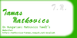 tamas matkovics business card